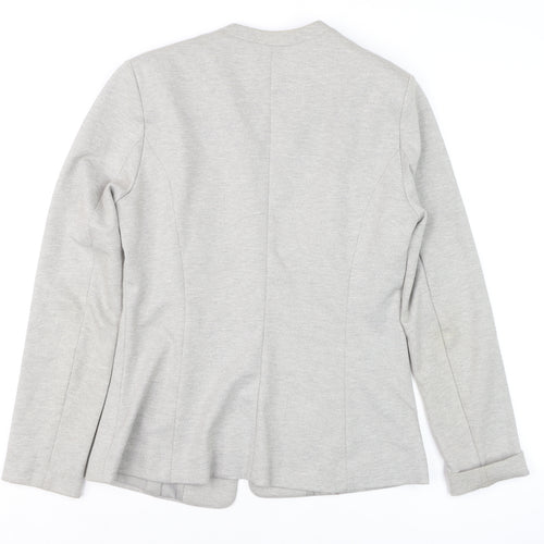 Reserved Women’s Grey Slim Fit Collarless Blazer Size 12
