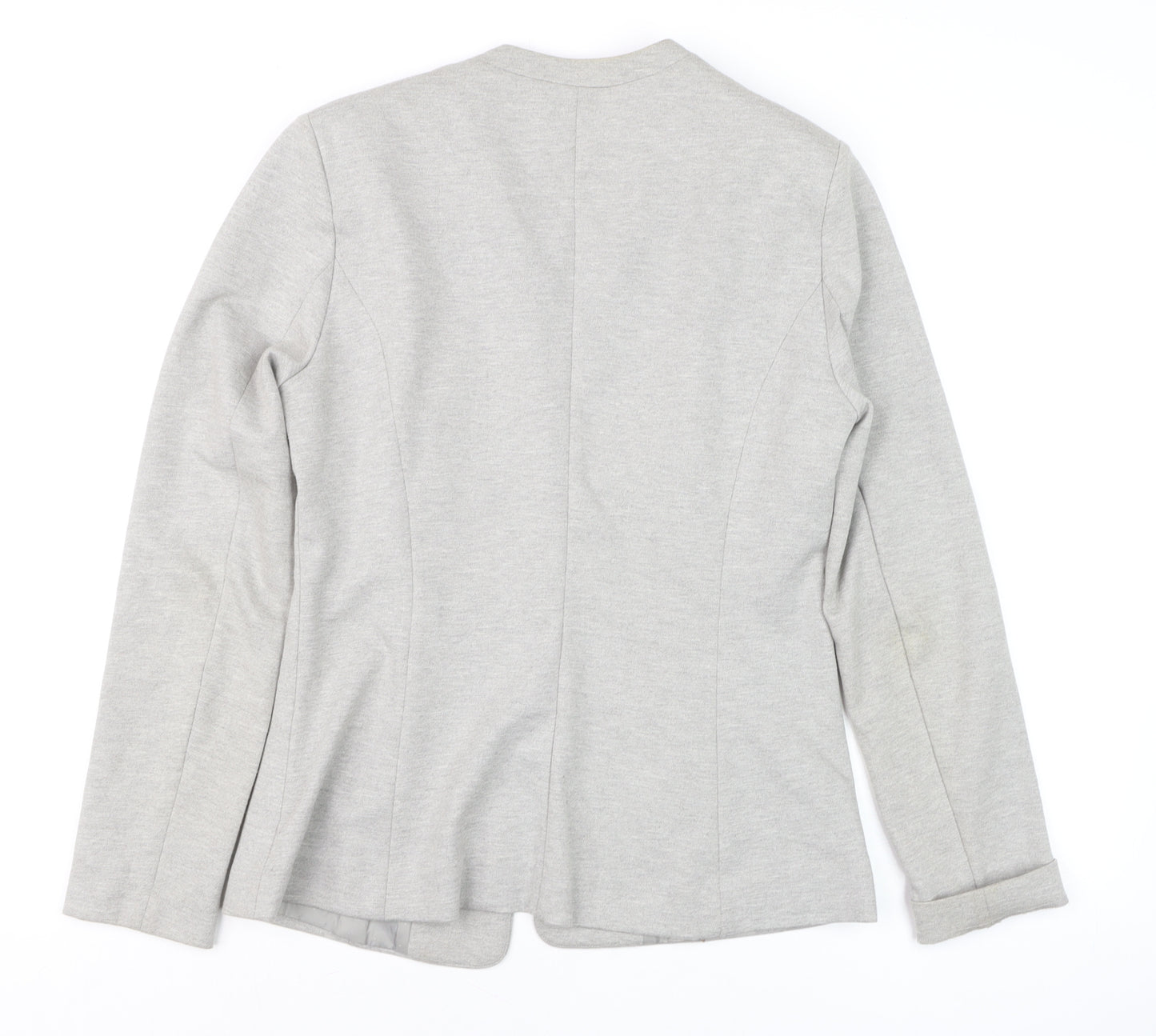 Reserved Women’s Grey Slim Fit Collarless Blazer Size 12