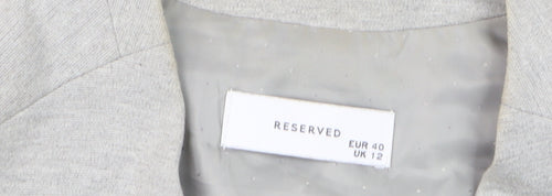 Reserved Women’s Grey Slim Fit Collarless Blazer Size 12