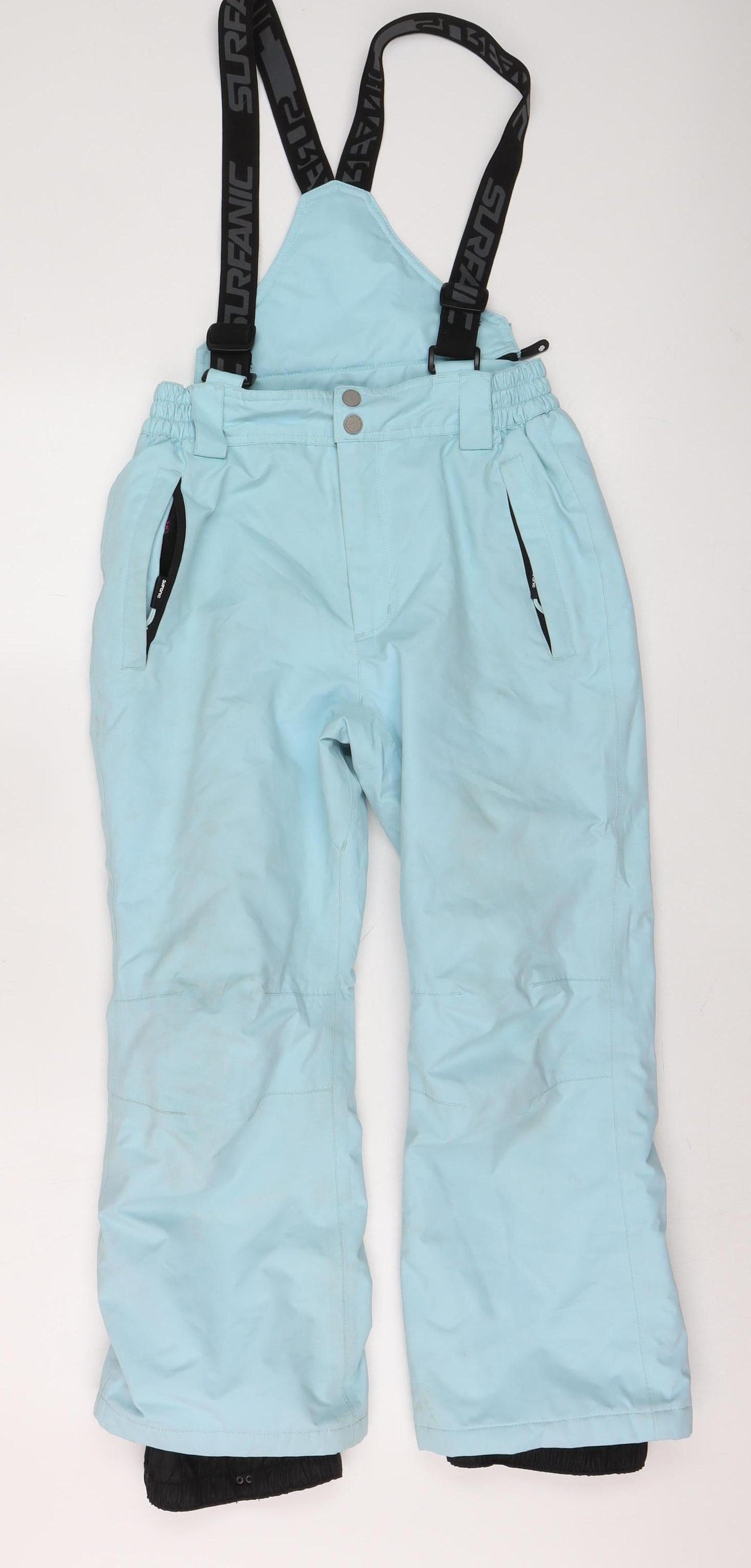 Surfanic Girls Blue Ski Salopettes Trousers Size 10 Years Waterproof Snow Pants