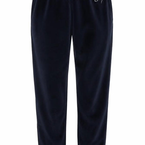 Lipsy Girls Navy Blue Velour Jogger Trousers 11-12 Years Soft Elastic Waist
