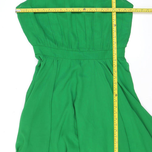 T.A.G. Womens Green Fit & Flare Sleeveless Knee Dress XL