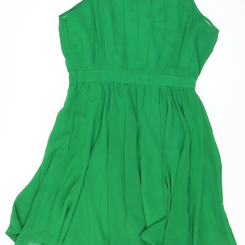 T.A.G. Womens Green Fit & Flare Sleeveless Knee Dress XL