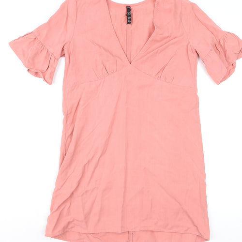 Zara Women Pink Short Sleeve Shift Dress Size 8