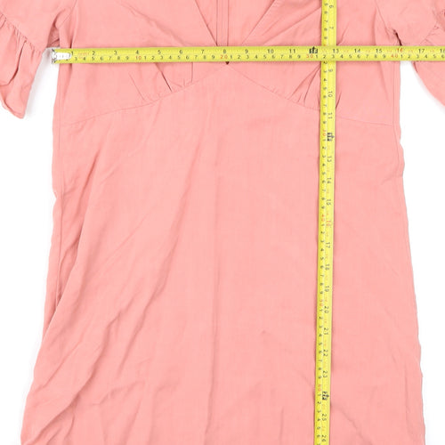 Zara Women Pink Short Sleeve Shift Dress Size 8