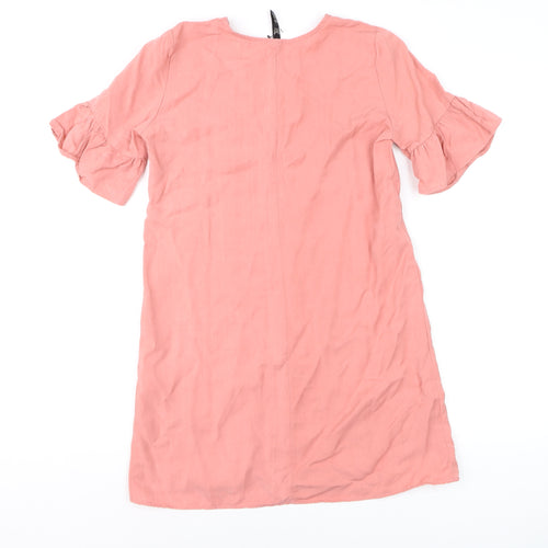 Zara Women Pink Short Sleeve Shift Dress Size 8