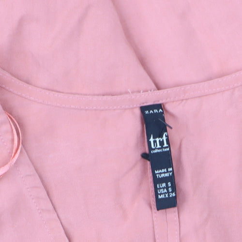 Zara Women Pink Short Sleeve Shift Dress Size 8