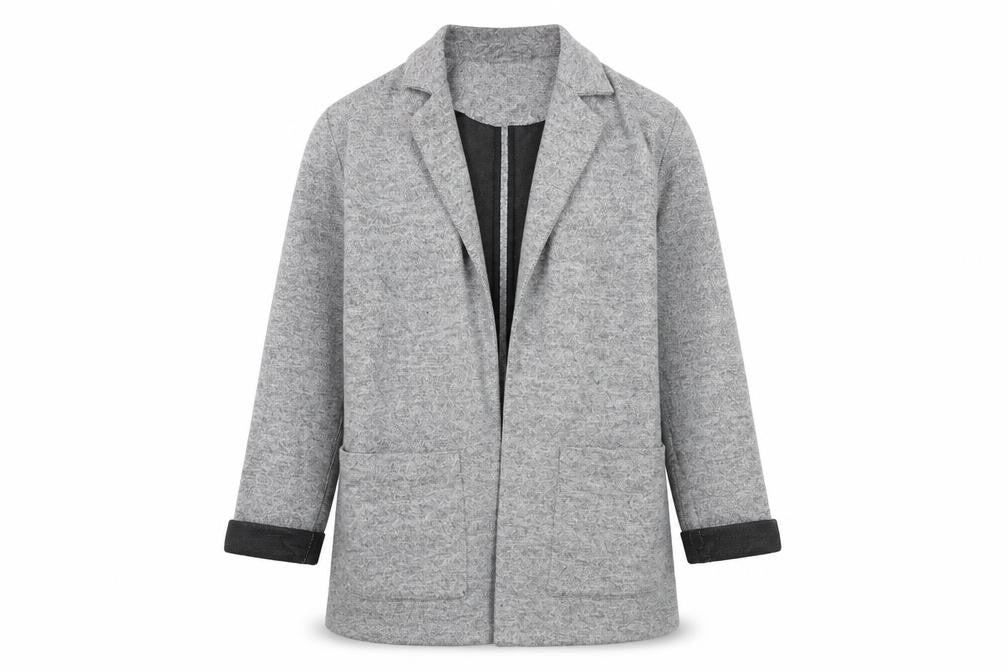 Front view of River Island Women Grey, size 12, Cotton Blend Knit Coatigan