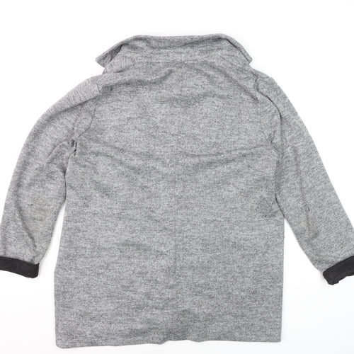 River Island Women Grey Size 12 Cotton Blend Knit Coatigan