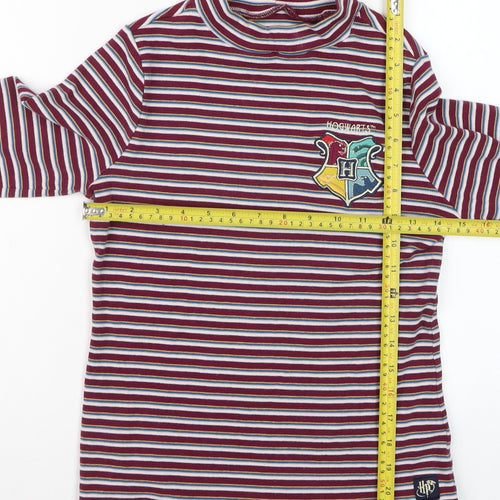 Marks and Spencer Girls Harry Potter Multicoloured Striped Long Sleeve Mock Neck T-Shirt 13-14 Years