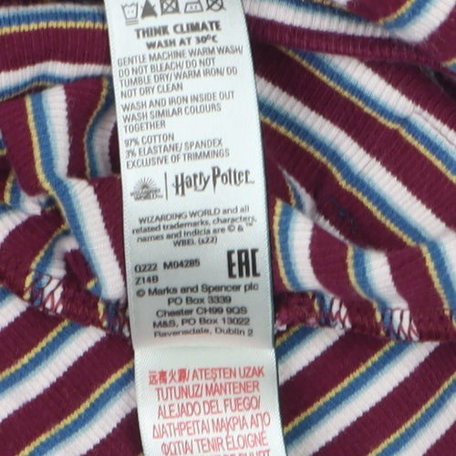 Marks and Spencer Girls Harry Potter Multicoloured Striped Long Sleeve Mock Neck T-Shirt 13-14 Years