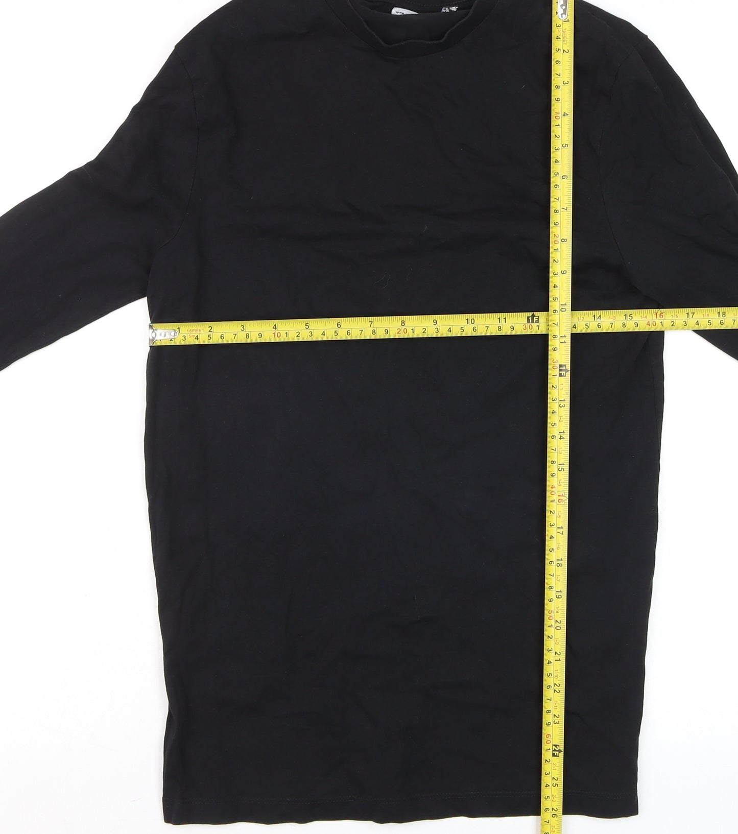 ASOS DESIGN Women's Black XS Long Sleeve Cotton Art Print T-Shirt