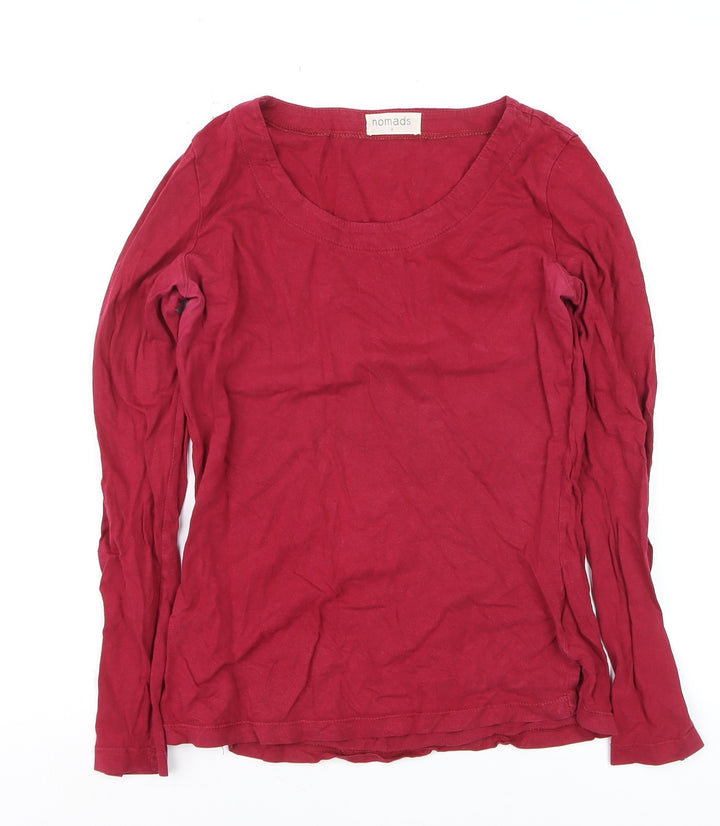 Nomads Womens Red Long Sleeve Cotton Jersey T-Shirt Size 8