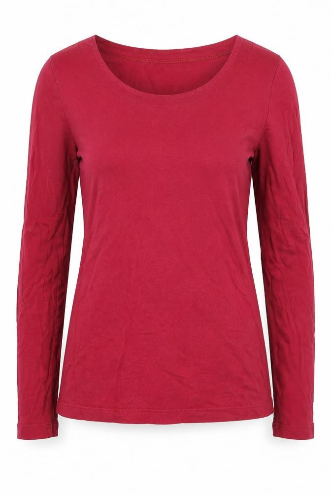 Nomads Womens Red Long Sleeve Cotton Jersey T-Shirt Size 8