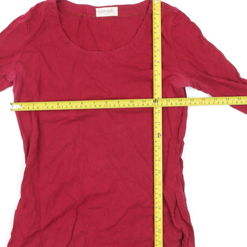Nomads Womens Red Long Sleeve Cotton Jersey T-Shirt Size 8