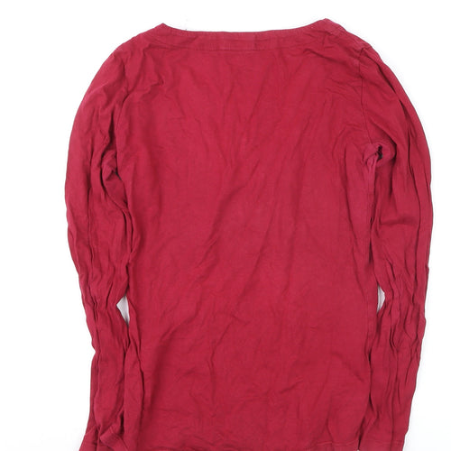 Nomads Womens Red Long Sleeve Cotton Jersey T-Shirt Size 8