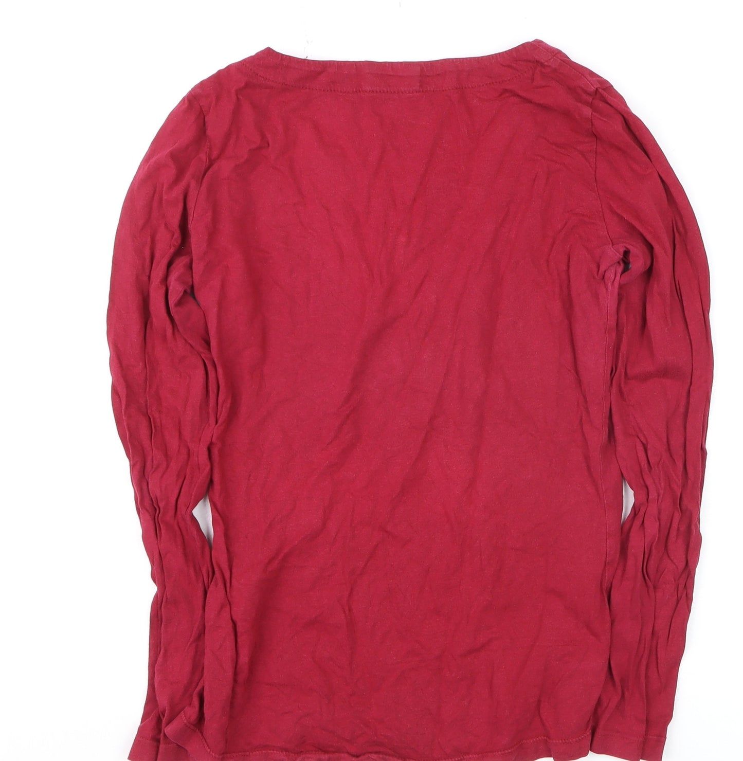 Nomads Womens Red Long Sleeve Cotton Jersey T-Shirt Size 8