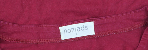 Nomads Womens Red Long Sleeve Cotton Jersey T-Shirt Size 8