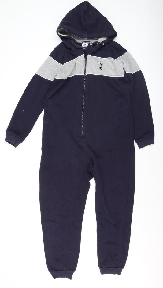 Tottenham Hotspur Boys Navy & Grey One Piece Hooded Pyjamas 11-12 Years