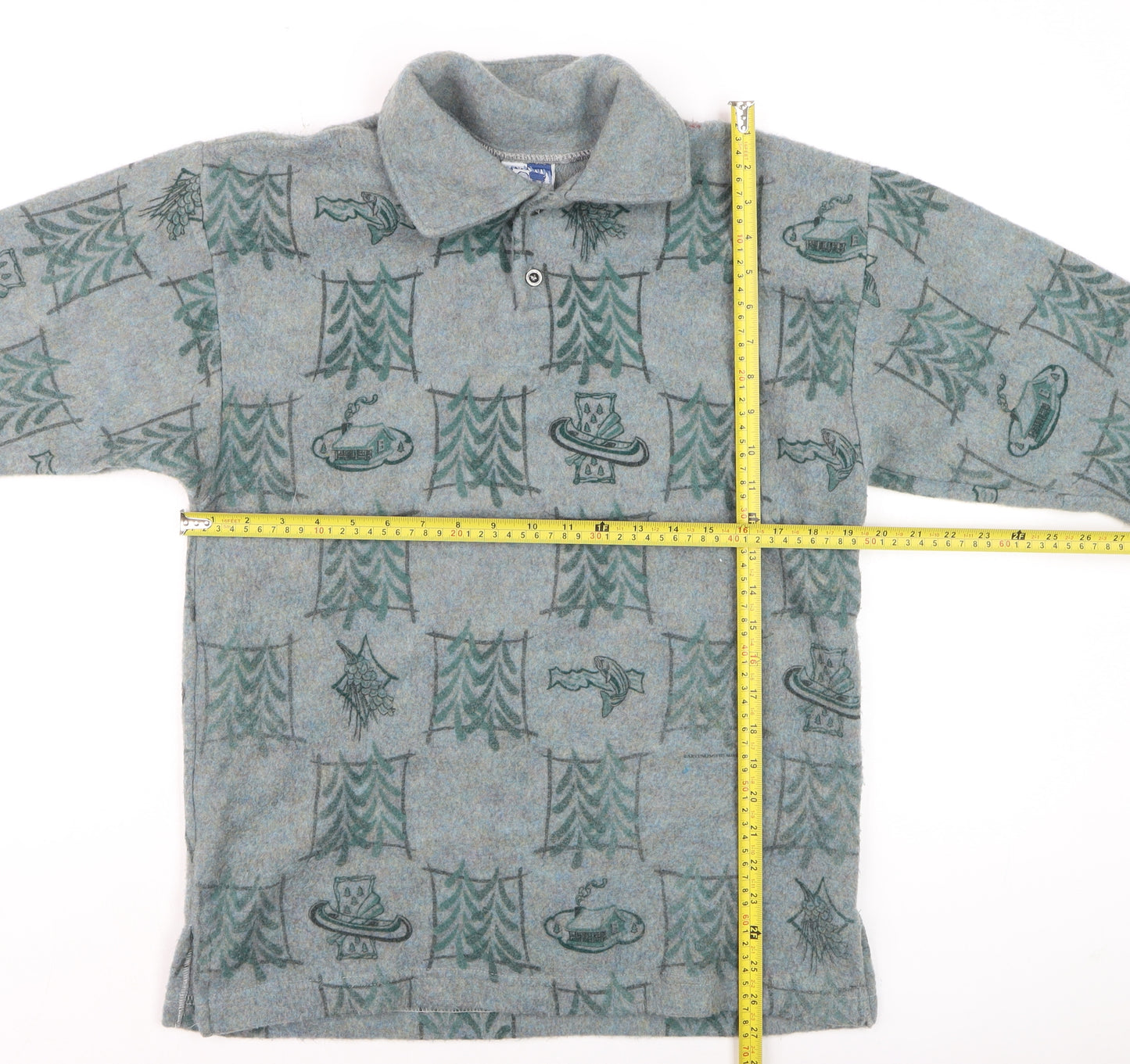 AUG Boys Grey Graphic Collared Pullover Jumper Size M - Acrylic Blend