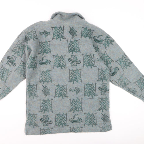AUG Boys Grey Graphic Collared Pullover Jumper Size M - Acrylic Blend