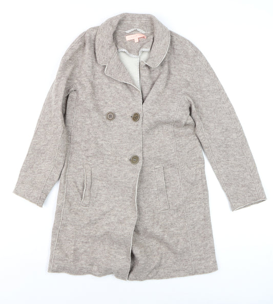 Jigsaw Junior Girls Beige Wool Blend Mid-Length Coat 8-9 Years
