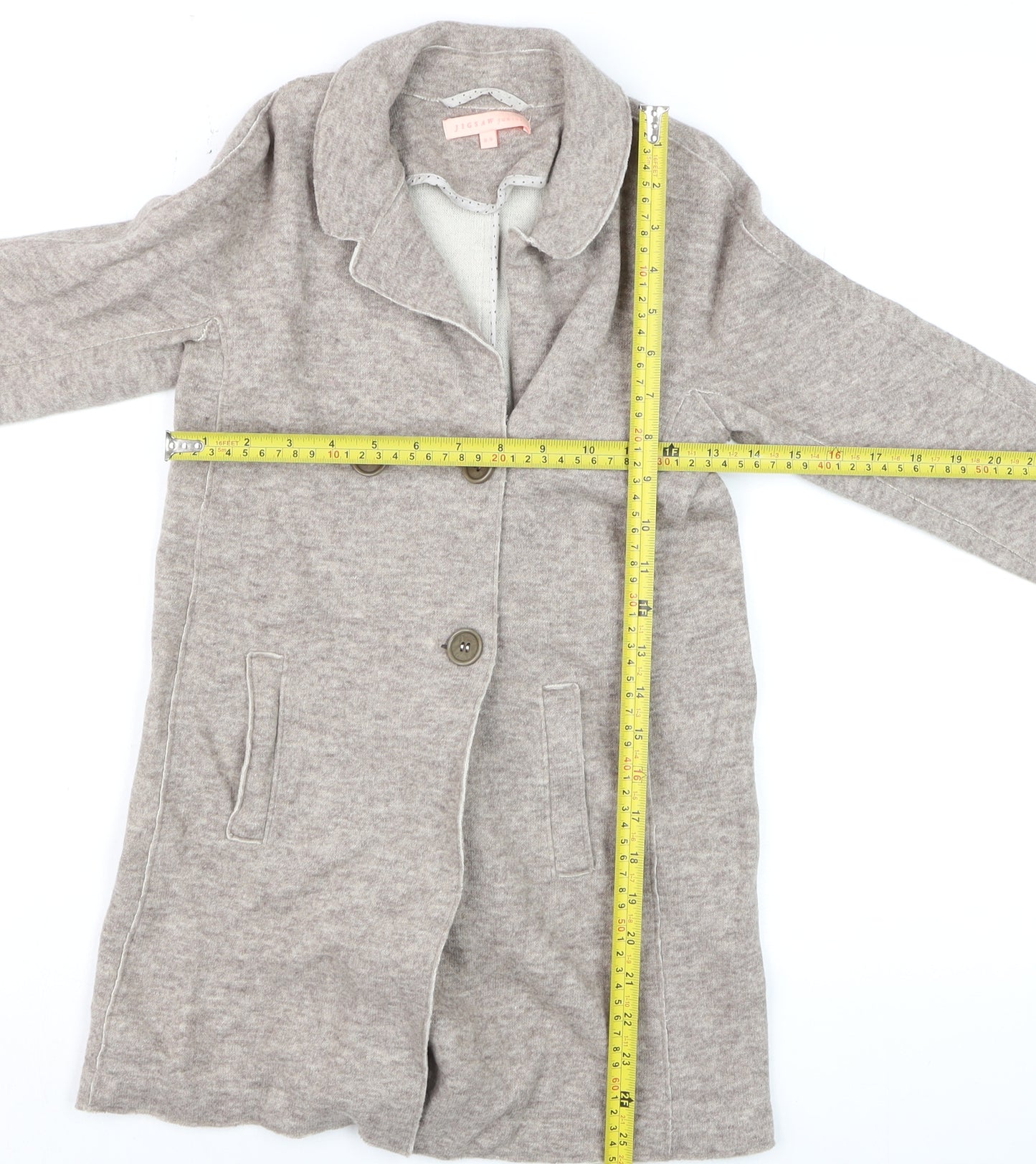 Jigsaw Junior Girls Beige Wool Blend Mid-Length Coat 8-9 Years