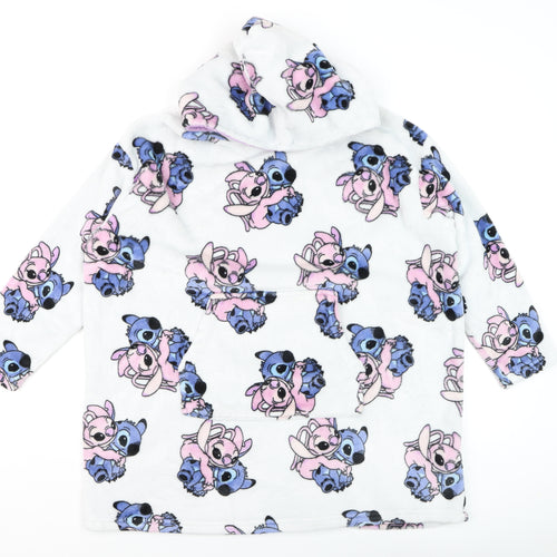 Disney Girls White Lilo & Stitch Fleece Hooded Robe 9-12 Years