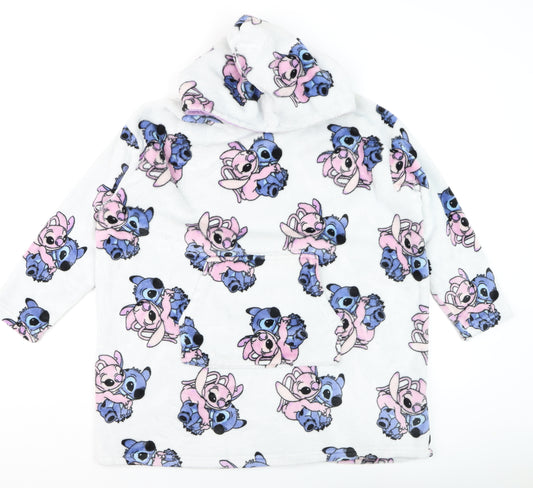 Disney Girls White Lilo & Stitch Fleece Hooded Robe 9-12 Years