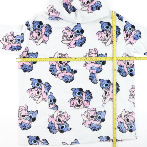 Disney Girls White Lilo & Stitch Fleece Hooded Robe 9-12 Years
