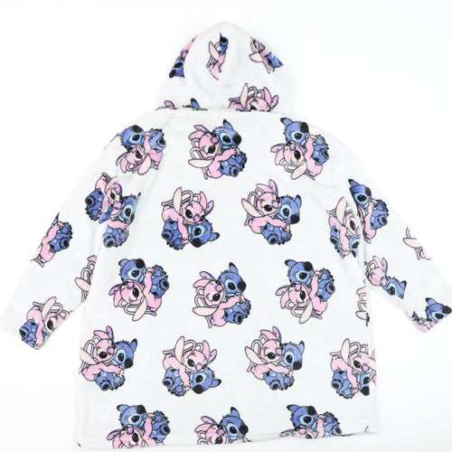 Disney Girls White Lilo & Stitch Fleece Hooded Robe 9-12 Years