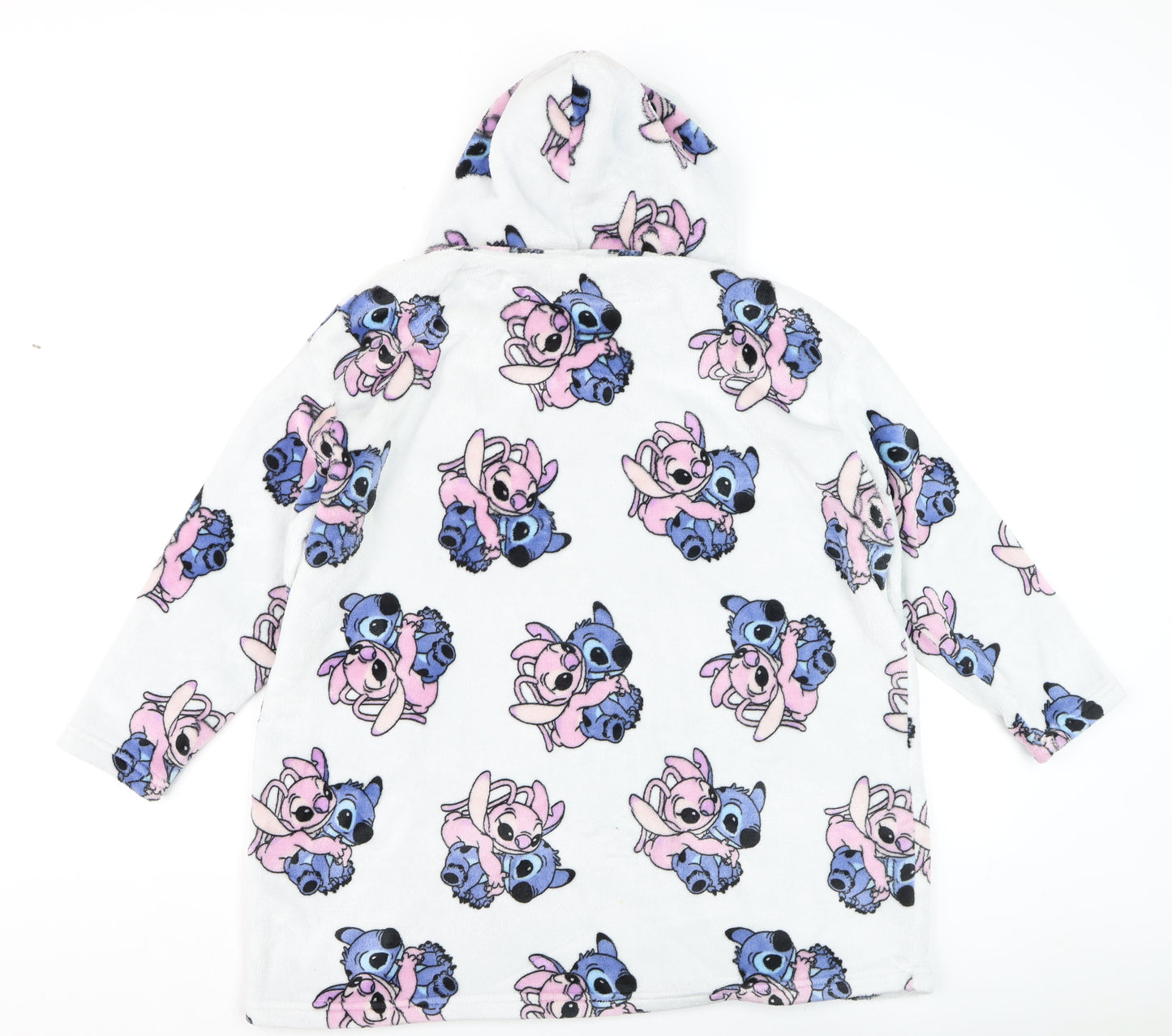 Disney Girls White Lilo & Stitch Fleece Hooded Robe 9-12 Years