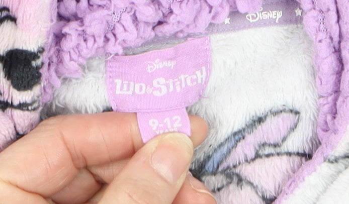 Disney Girls White Lilo & Stitch Fleece Hooded Robe 9-12 Years
