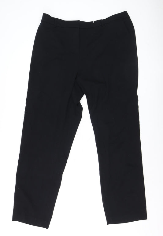 Marks and Spencer Women Black Size 20 Straight Leg Trousers