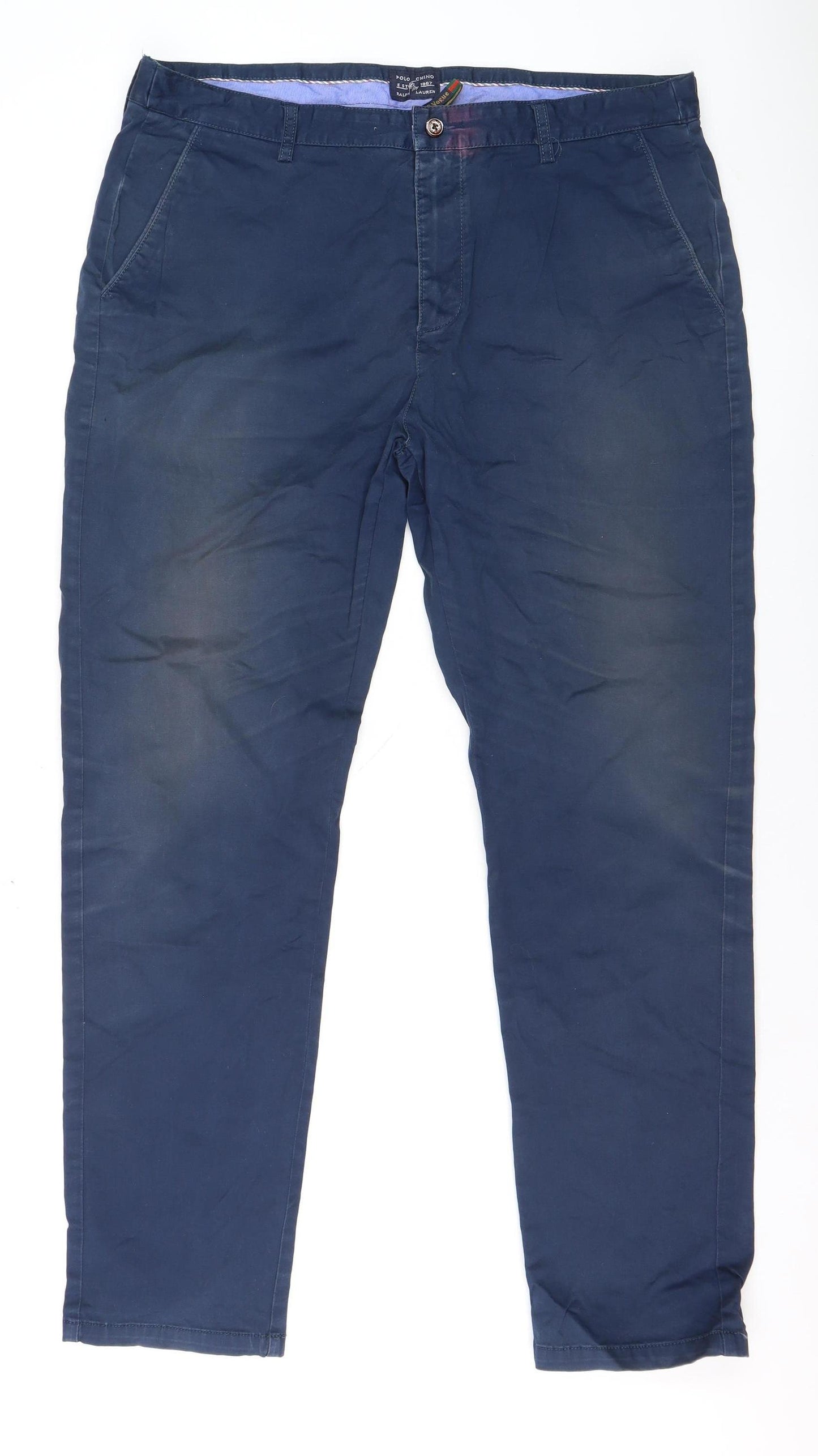 Ralph Lauren Men's Blue Straight Fit Cotton Chino Jeans Size 42