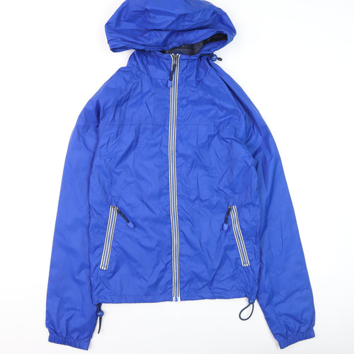 Next Men Blue XS Hooded Nylon Windbreaker Jacket