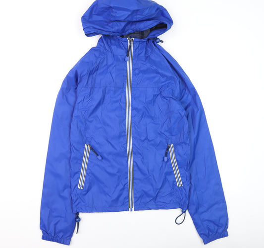 Next Men Blue XS Hooded Nylon Windbreaker Jacket