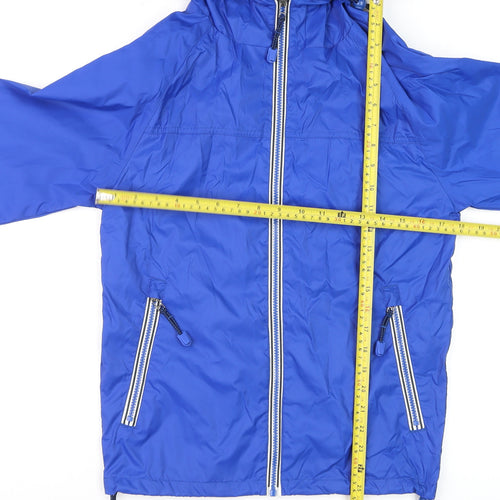 Next Men Blue XS Hooded Nylon Windbreaker Jacket