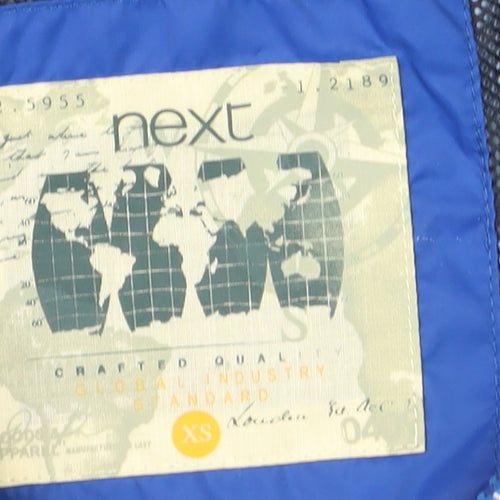 Next Men Blue XS Hooded Nylon Windbreaker Jacket