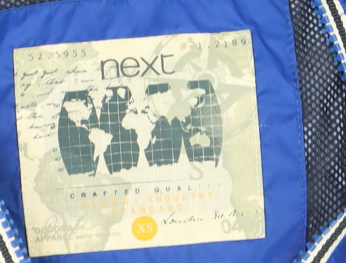 Next Men Blue XS Hooded Nylon Windbreaker Jacket