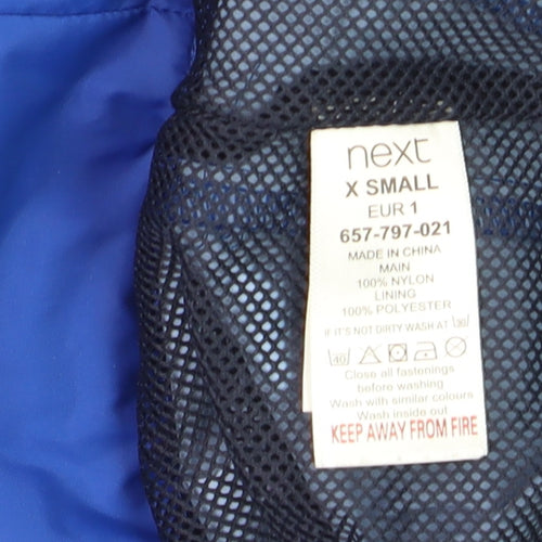 Next Men Blue XS Hooded Nylon Windbreaker Jacket