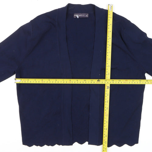 Marks and Spencer Womens Blue Size 10 Knit Open Cardigan