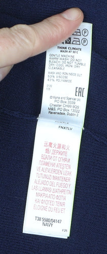 Marks and Spencer Womens Blue Size 10 Knit Open Cardigan