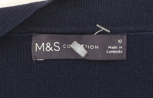 Marks and Spencer Womens Blue Size 10 Knit Open Cardigan