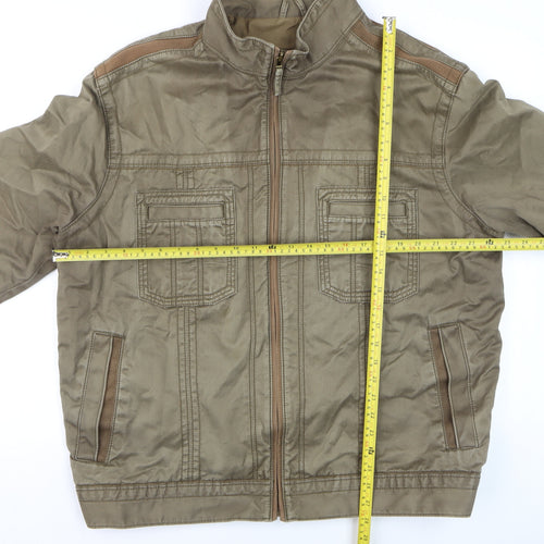 Marks and Spencer Men’s Brown XL Cotton Zip-Up Casual Jacket
