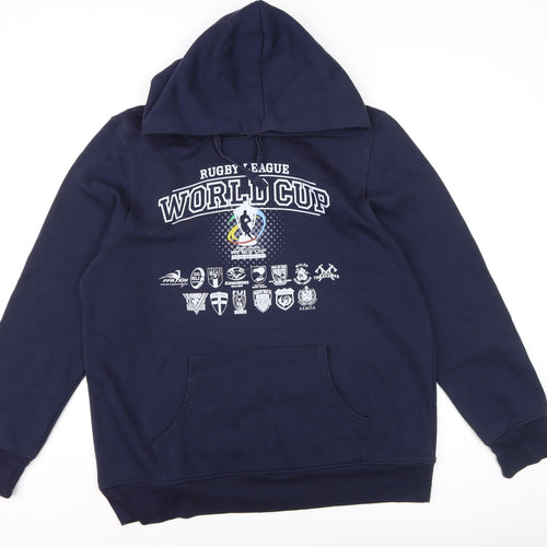ISC Men's Blue Rugby World Cup Pullover Hoodie XL Fleece
