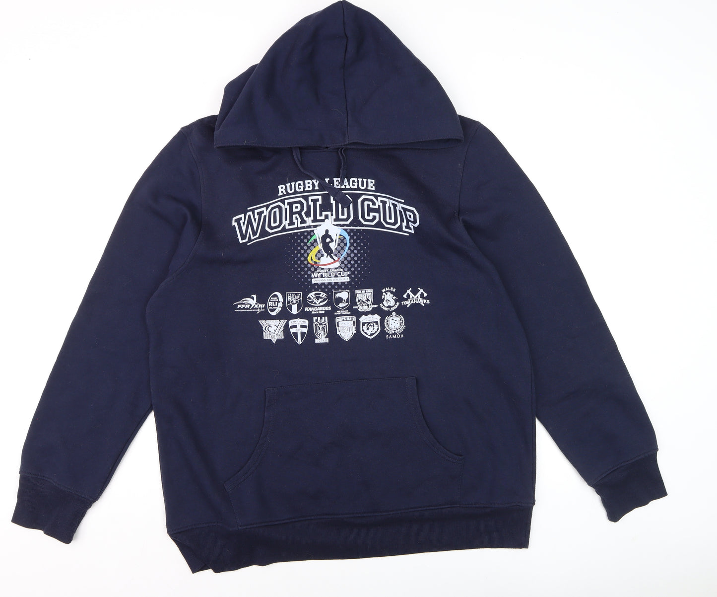 ISC Men's Blue Rugby World Cup Pullover Hoodie XL Fleece
