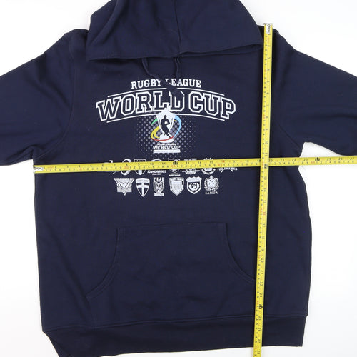 ISC Men's Blue Rugby World Cup Pullover Hoodie XL Fleece
