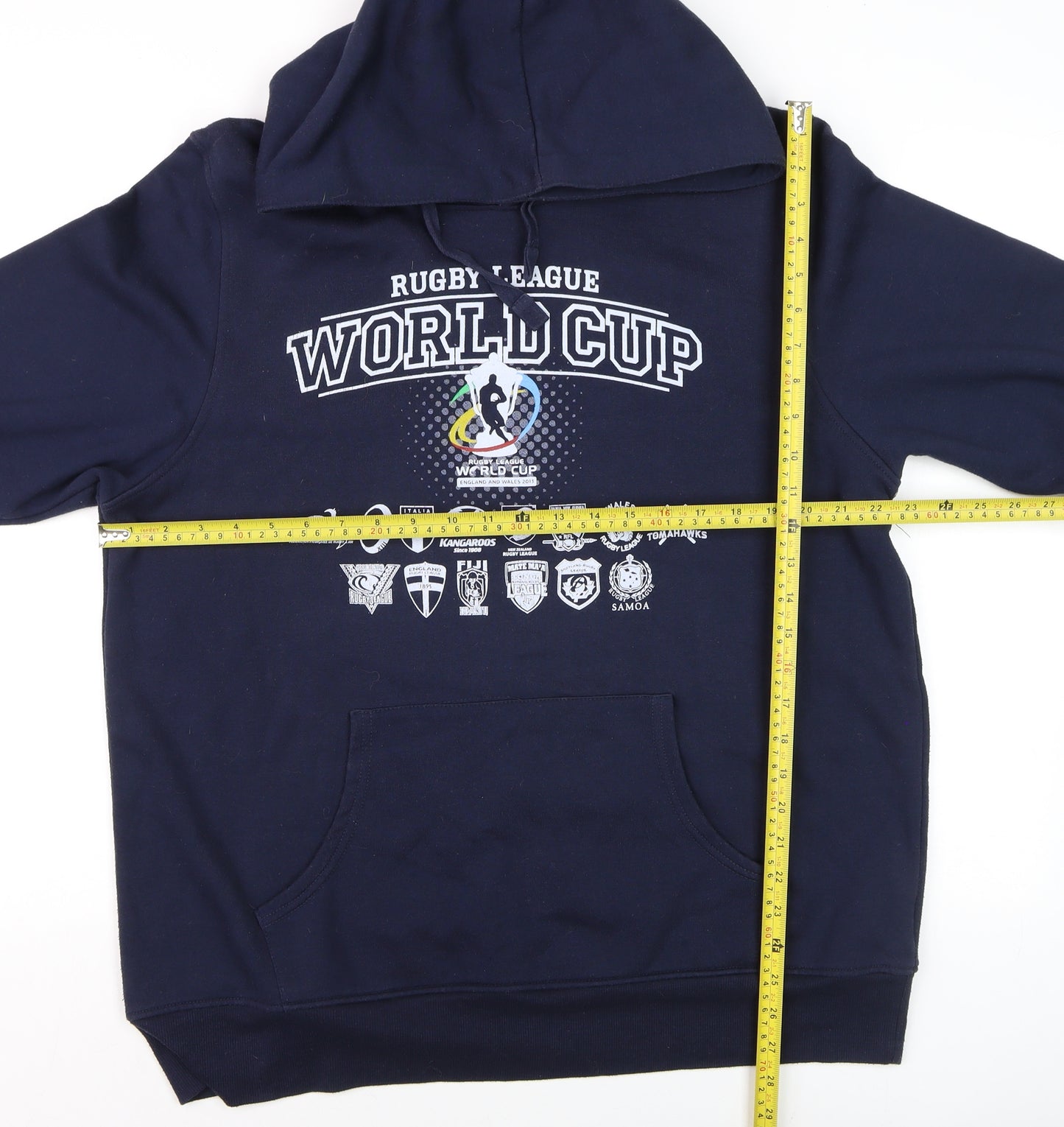 ISC Men's Blue Rugby World Cup Pullover Hoodie XL Fleece