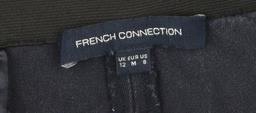 French Connection Women’s Blue Stretch High Rise Zip Leggings Size 12